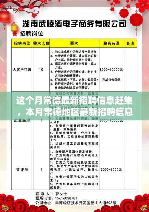 常德本月最新招聘信息赶集汇总，赶集网深度解析