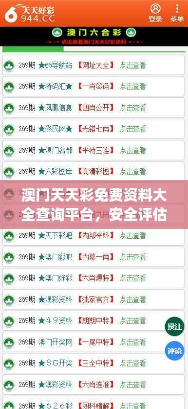 澳门天天彩免费资料大全查询平台，安全评估管理方案JLD972.66