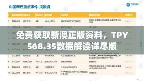 免费获取新澳正版资料，TPY568.35数据解读详尽版