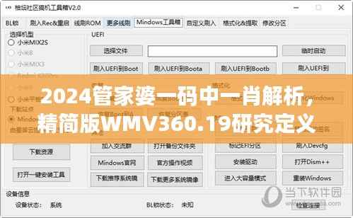 2024管家婆一码中一肖解析,精简版WMV360.19研究定义