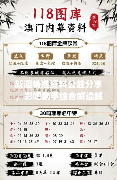 新澳精准资料公益分享,彩吧助手综合解读解析解答_智慧版NQL312.29